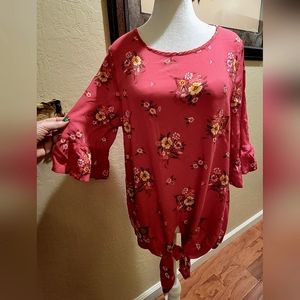 % White Birch Bright Pink Top - Size XL